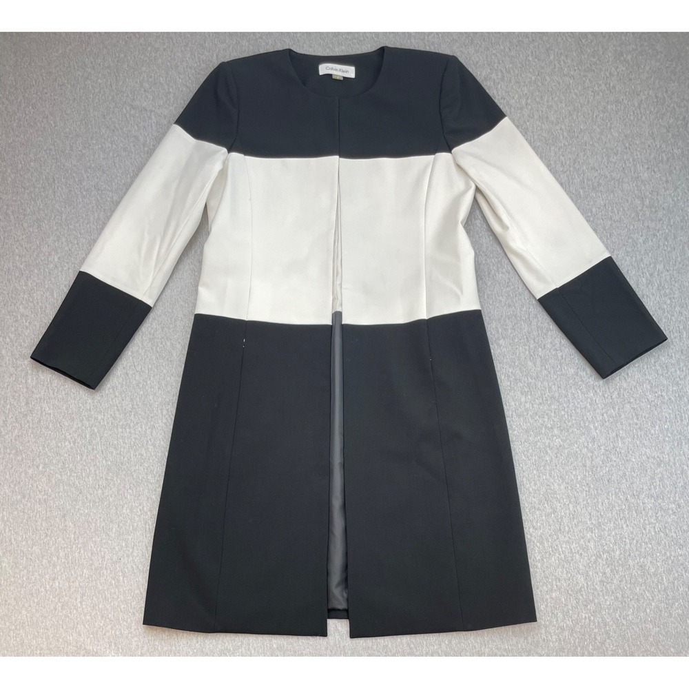 Calvin Klein Jacket Womens 8 Color Block Stretch Eye Hook Closure